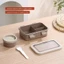 Hộp nhựa Bento hợp thời trang với nhiều ngăn và hộp đựng súp cho bữa trưa hàng ngày