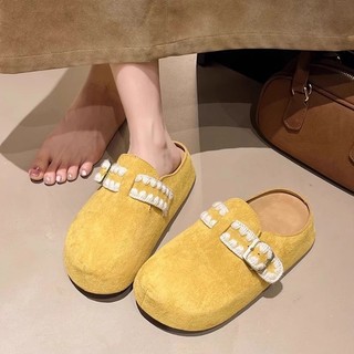 Giày Birkenstock Đế Dày Baotou Nửa Dép 2025 Phong Cách Mới Xuân Hè Một Cánh Xấu Xí Dễ Thương Birkenstock Dép Nữ