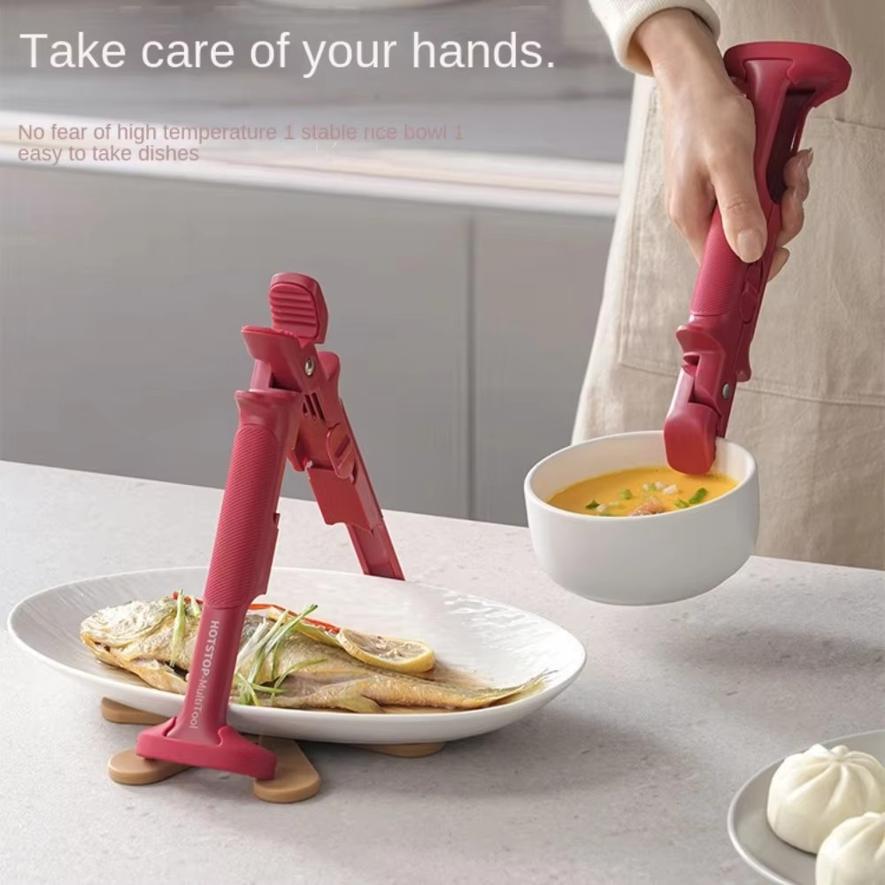 2 Chiếc Mới 2in1 Chống Bỏng Kẹp Đa Năng Chịu Nhiệt Đĩa Kẹp Nấu Ăn Nhíp Thực Phẩm Chống Trơn Trượt Chống Nóng Kẹp Cho Nhà Bếp