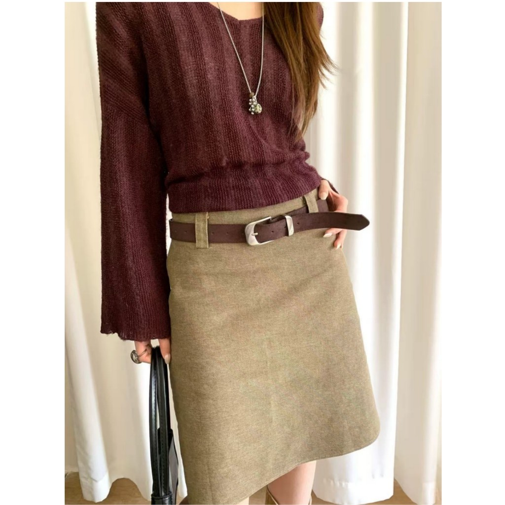 Thắt lưng nữ da lộn retro cao cấp, phù hợp với váy và quần jean, thiết kế dây trang trí độc đáo