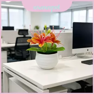 Cây cảnh giả Jasmine với chất liệu bền bỉ để trang trí văn phòng tại nhà Chụp ảnh và