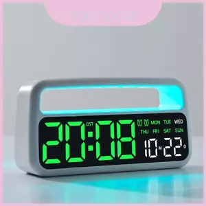 Đồng hồ báo thức Led đa chức năng kỹ thuật số có màn hình lịch và tuần cho đầu giường