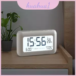 Đồng hồ báo thức hiện đại tối giản kỹ thuật số có màn hình Lcd để trang trí phòng ngủ và hiển thị nhiệt độ