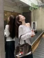 Vai Xiên Dệt Kim Dài Tay Cho Nữ Đầu Thu Slim Fit Hot Girl Áo Chống Nắng Áo Trễ Vai Không Đều