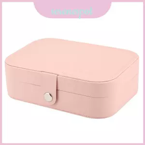 Dụng cụ sắp xếp di động bằng da trang sức có ngăn kép cho bông tai và nhẫn