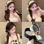 Băng đô dành cho nữ, ruy băng nơ rộng vành cao cấp sáng bóng theo phong cách cổ điển, băng đô