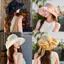 Mũ chống nắng nhẹ dành cho nữ có ruy băng bướm và vải Polyester in hoa cho các hoạt động ngoài trời