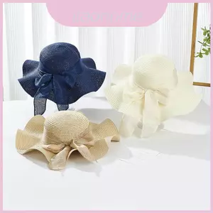 Mũ Rơm Mùa Hè Có Thể Gập Lại Nữ Vành Lớn Có Nơ Để Che Nắng Và Đi Chơi Thường Ngày