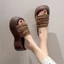 Dép đế dày nữ, dép hở mũi rưỡi, phong cách mùa hè, dép đế bệt, sandal đế bệt