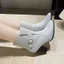 Giày Chelsea Boot Nữ Xuân Thu Mũi Nhọn Mới Giày Mùa Đông Giày Bốt Đơn Mùa Thu Giày Bốt Cổ Ngắn V