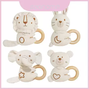 Đồ chơi lắc tay Cotton hữu cơ cho trẻ sơ sinh có lục lạc nhai để phát triển sớm