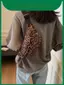 Túi đeo chéo Mini sang trọng in họa tiết da báo với chất liệu Cotton và điện thoại bỏ túi bên trong