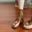 Giày sandal dành cho nữ mùa hè mới Giày bốt nữ dép xỏ ngón bốt gót thấp dép hở mũi ngắn Giày bốt