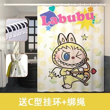 Labububububu Cửa Phòng Tắm Rèm Tắm Chống Thấm Nước Vệ Sinh Khô Ướt Tách Rèm Vệ Sinh Tắm Cửa Rèm Phong Cách Mới