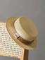 Mũ Rơm Mùa Hè, Mũ Flat Top, Unisex, Chu Vi Đầu Lớn, Che Nắng, Và Dây Gai Thời Trang Dệt