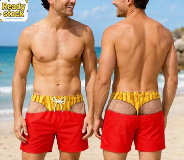 Còn hàng Quần short nam 3D ngộ nghĩnh, Quần short In họa tiết chiên kiểu Pháp Quần short ảo ảnh Quần short đi biển Quần short Gag Quà tặng Quần short đi biển mùa hè mới lạ
