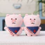 Móc khóa sang trọng lợn ngắn có sợi Polyester để trang trí và tặng ba lô