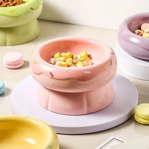 Bát Cơm Thú Cưng Bát Thú Cưng Bát Đôi Bánh rán Bảo Vệ Cổ Nước Uống Tự Động Dung Tích Lớn Cho Chó Bát Thức Ăn Cho Chó Mèo Bát