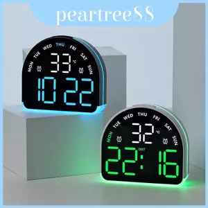Đồng hồ báo thức Led hiện đại có lịch và không gian đo độ ẩm cho cuộc sống