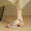 đôi sandal cao gót đế dày nhẹ mới dành cho nữ mùa hè mới phong cách dân tộc bện màu khóa một chữ