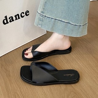đôi dép xỏ ngón mùa hè cho nữ mang bên ngoài nửa dép xỏ ngón đế phẳng chống trơn trượt mũi nhọn