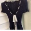 Áo cardigan dệt kim ngắn tay cổ chữ V Pure Desire Slim Fit Sweet Top nữ tính