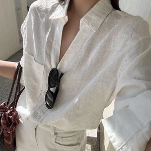 Áo chống nắng tay dài vải lanh Tencel thiết kế đa năng dành cho nữ