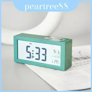 Đồng hồ Lcd đa năng bền bỉ có nhiệt kế và chức năng im lặng cho phòng ngủ và văn phòng