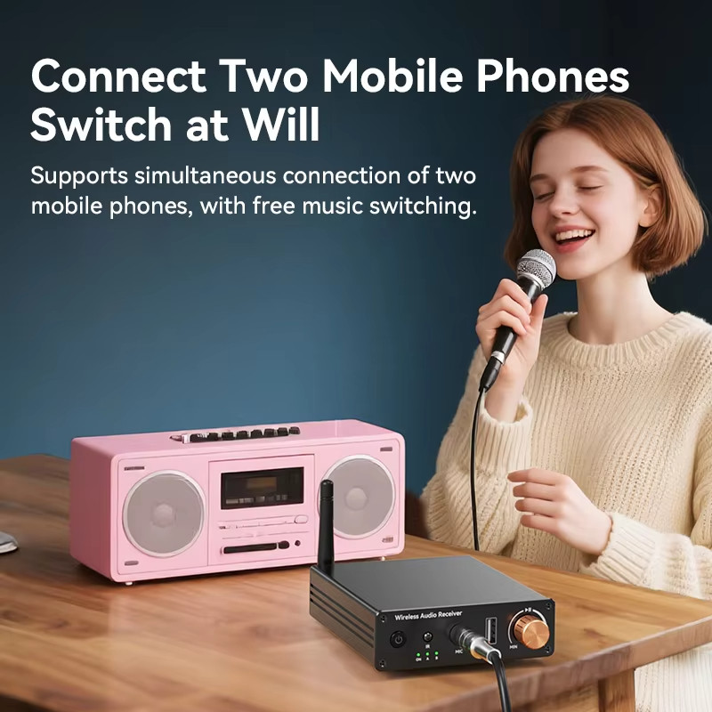 [Sẵn sàng] Bộ thu âm thanh Bluetooth 6.0 Bộ chuyển đổi không dây âm thanh nổi 3,5 mm AUX RCA 6.5MM Karaoke USB U-Disk HIFI Lossless Âm nhạc cho loa ô tô