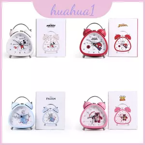 Đồng hồ báo thức đầu giường chuột hoạt hình Mickey có đèn ngủ và chuông kép cho phòng trẻ em