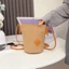 chiếc túi canvas đã giặt cao cấp bằng da bò, túi xô nhỏ thời trang và giản dị, điện thoại di độn