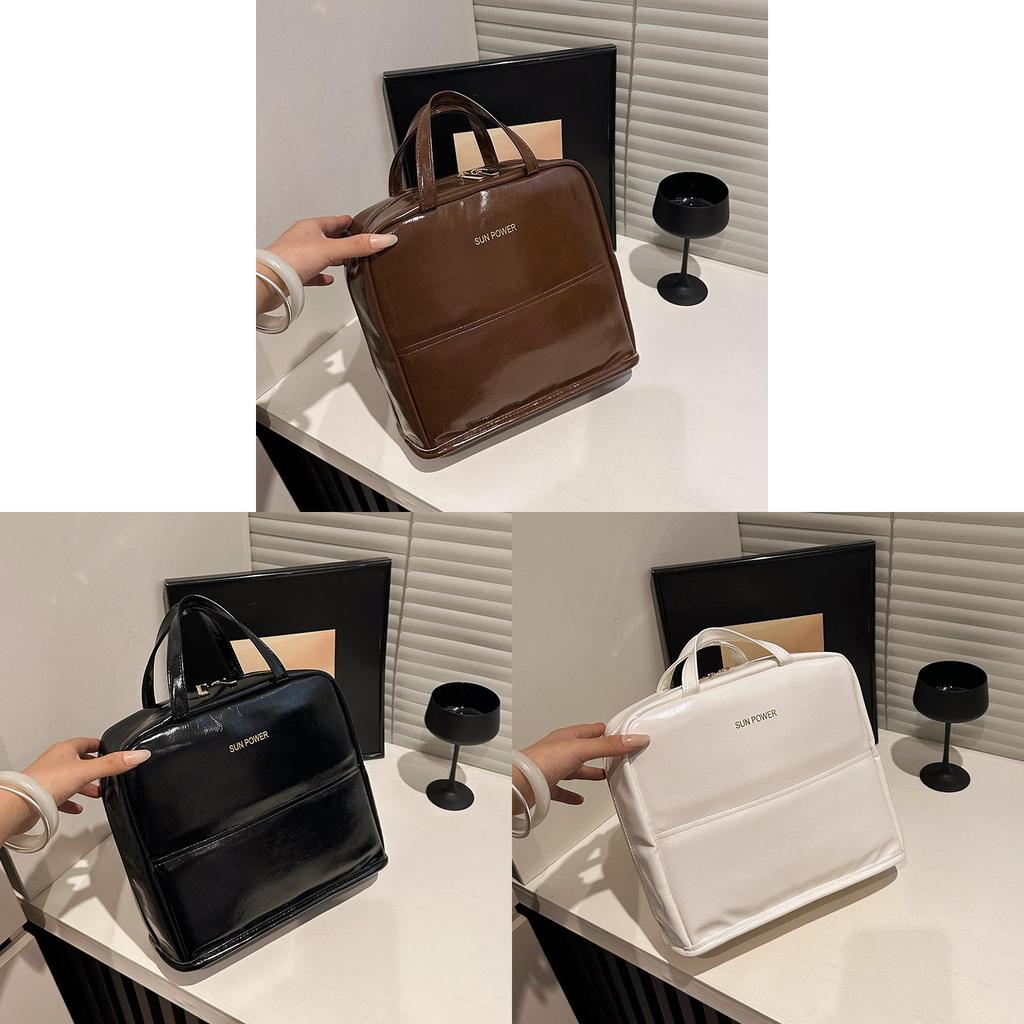 Túi hiện đại Tophandle Pu có dây kéo và nội thất Polyester cho văn phòng thông thường và ngoại hình