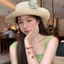 Flat Top Mũ Rơm Nữ Mùa Hè Du Lịch Ngoài Trời Ảnh Hoa Top Mũ Đi Biển Kỳ Nghỉ Đi Biển Mũ Chống Nắng Mũ Chống Nắng Mũ Chống Nắng