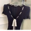Áo cardigan dệt kim ngắn tay cổ chữ V Pure Desire Slim Fit Sweet Top nữ tính