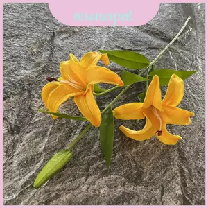 Hoa giả trang trí ba đầu dài Pu Lily cho phòng thu và chụp ảnh không gian sinh hoạt