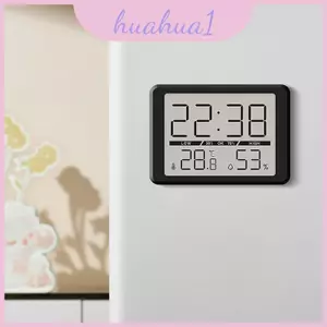 Đồng hồ treo tường Lcd tối giản hiện đại có nhiệt độ và lịch để trang trí nội thất văn phòng
