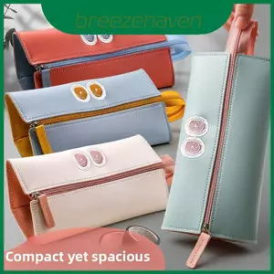 Túi đựng bút chì da tối giản dễ thương có không gian lúm đồng tiền phù hợp cho học sinh trung học