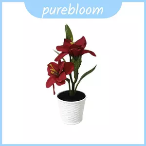 Lily Plant Trang trí nhân tạo cho văn phòng tại nhà với đế hoa giả thực tế Thanh lịch và