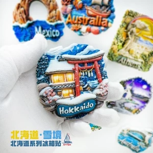 Hokkaido Nhật Bản Series Trang sức lưu niệm Nam châm dễ thương