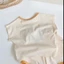 Bộ đồ cotton nguyên chất cho bé trai và bé gái mùa hè áo vest không tay dáng rộng phong cách