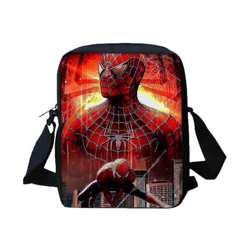 Túi đeo chéo trẻ em Man Spider có thiết kế in hình cho trường tiểu học dành cho lứa tuổi