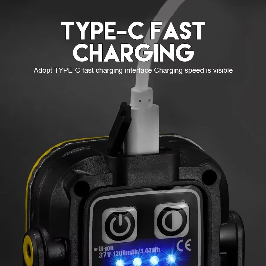 Đèn làm việc USB sạc pin mini chống nước, COB đèn pha đa năng cho cắm trại ngoài trời