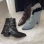 Da mềm mũi nhọn Giày Chelsea Boot nữ tay mới giảm béo giày bốt ngắn gót dày giày bốt mỏng