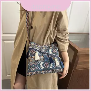 Túi đeo vai Pu thời trang hiện đại nghệ thuật Trung Quốc có dấu tua rua Mặc thường ngày