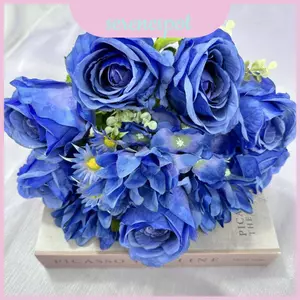 Và Bó hoa trang trí đám cưới nhân tạo Rose Daisy với hoa lụa để sử dụng sự kiện tại nhà và