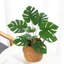 Cây giả tường Greenery có lá rùa và nồi đen để trang trí nội thất tường