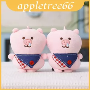Móc khóa sang trọng lợn ngắn có sợi Polyester để trang trí và tặng ba lô