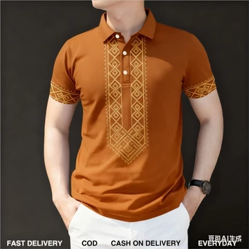 Nam Barong Áo Polo Nam Quần Áo Phong Cách Dân Tộc Áo Polo Vintage Áo Quần Áo ASEAN Áo Sơ Mi Polo Dân Tộc Oversize Họa Tiết Retro Ngoài Trời Dạo Phố 12