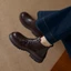 Giày Bốt Cổ Ngắn Mũi Tròn Chelsea Mới Retro Phong Cách Anh Quốc Mắt Cá Chân Giày Boot Đế Dày Thờ