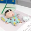 Shinchan Crayon Sleepy Shin Pvc Hình có hộp trưng bày để sưu tập